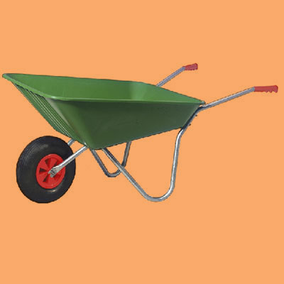 a plastic wheelbarrow