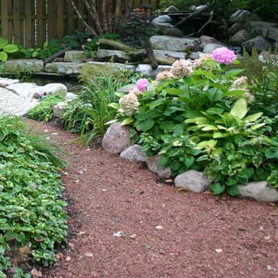 outdoor garden with gravel path