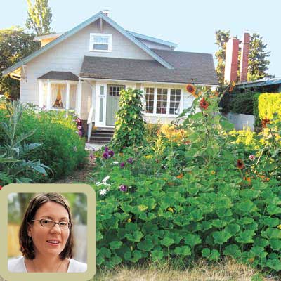 craftsman house with community garden