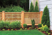 Completed outdoor wood fence
