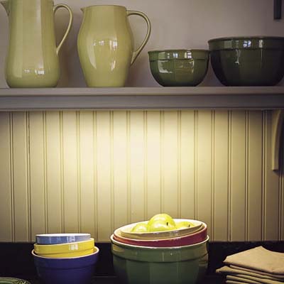 Undercabinet lighting in the kitchen