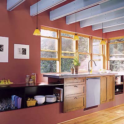 Natural light in green kitchen design