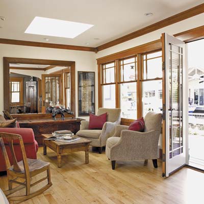 living room with large windows for daylight