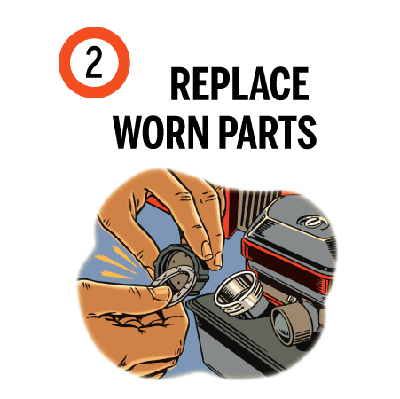 illustration of hands replacing an O-ring on a gas cap