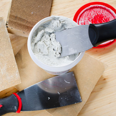 plastic container of patching compound 
