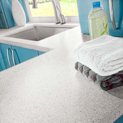 Corian countertop in Silver Birch in a laundry room