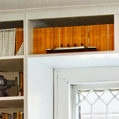 built-in bookshelves