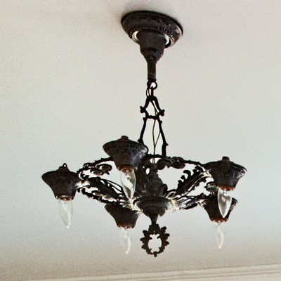 spray painted ceiling light fixture 