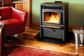 pellet stove heating room