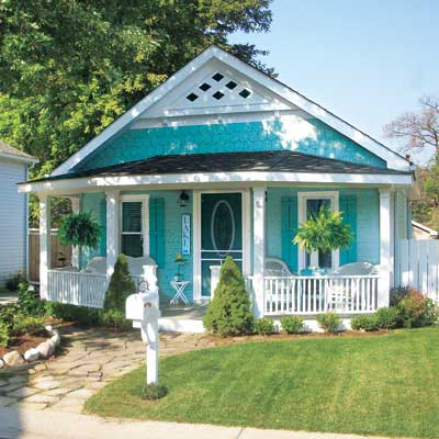lakeside cottage after exterior and landscaping makeover remodel