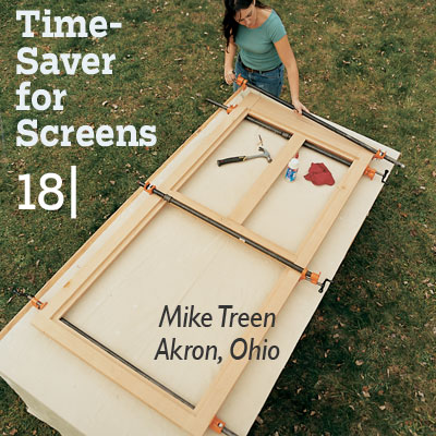 Time-Saver for Screens tip from the this old house reader remodel issue 2012