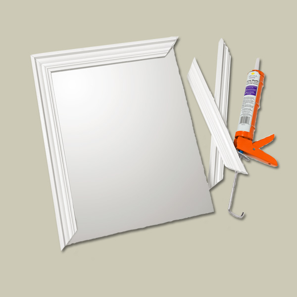 crown molding around edge of plain medicine cabinet