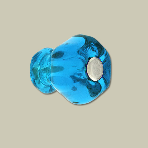 decorative blue hexagonal class drawer knob