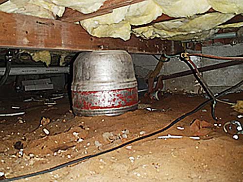 Guinness kegs fused as girder support in the this old house Home Inspection Nightmares XXVIII gallery
