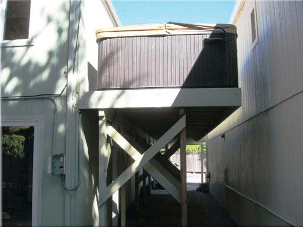hot tub built precariously and without rails in the this old house Home Inspection Nightmares XXVIII gallery