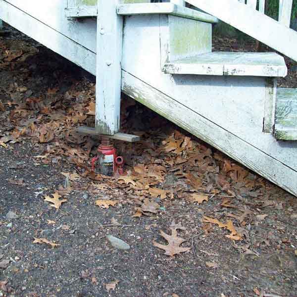 a bottle jack supporting the stairs in the this old house Home Inspection Nightmares XXVIII gallery