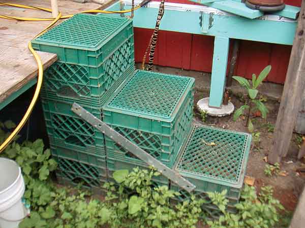 milk crate stairs leading to a deck  in the this old house Home Inspection Nightmares XXVIII gallery