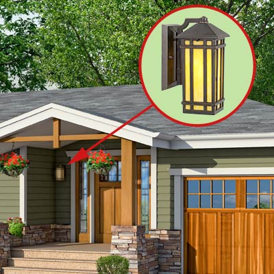 a Craftsman-style Photoshop redo focuses on the sconce