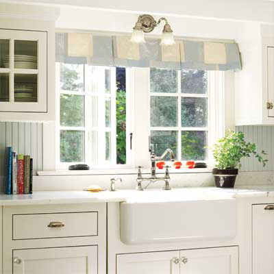 White Country Kitchen With Butcher Block Hd