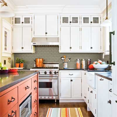 open layout and cabinets of craftsman kitchen after remodel
