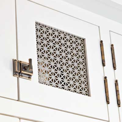 perforated-metal panels of craftsman kitchen remodel