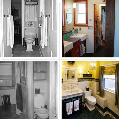 composite of bathroom before and afters