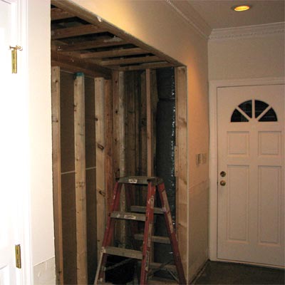 reader remodel built-in mudroom project before