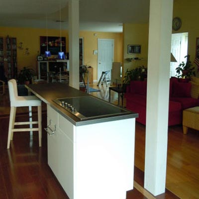 reader remodel built-in kitchen island project before