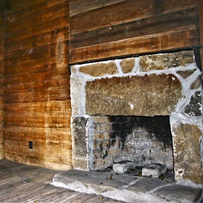 original kitchen fireplace of a Georgia farmhouse built in the 1840s