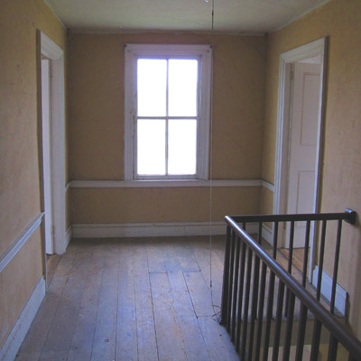 save this old house newport, new york, second-floor landing with two-over-two windows