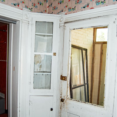 Save This Old House Anaconda, Montana kitchen with built-in hutch