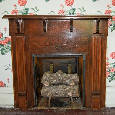 Save This Old House Anaconda, Montana original mantel in bedroom