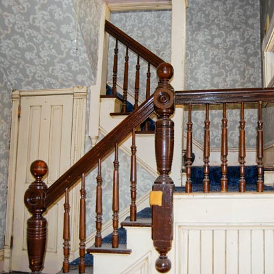 Save This Old House Anaconda, Montana original balustrades on staircase