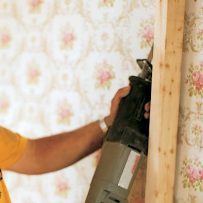 an example of a plunge cut with a reciprocating saw