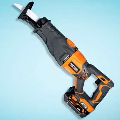 a Ridgid cordless reciprocating saw