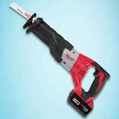 a Milwaukee Sawzall cordless reciprocating saw