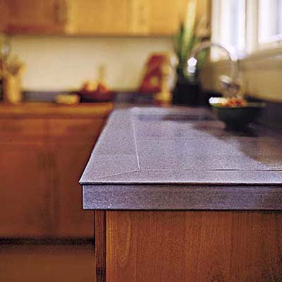 Earth-friendly, durable Eleek tile kitchen countertop