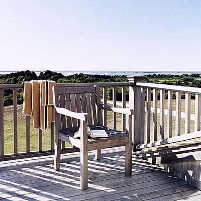 deck of Russ Morash's master bedroom in Nantucket