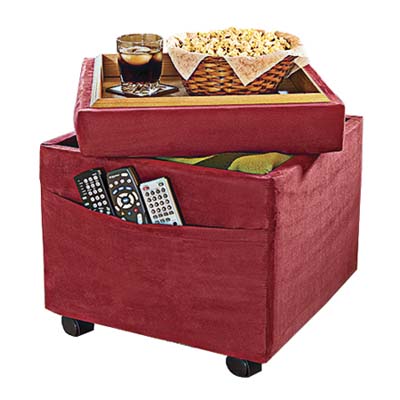 product photo of a storage ottoman with built-in tray