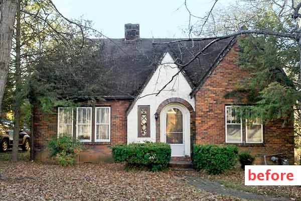 curb appeal boost on budget tudor style home 