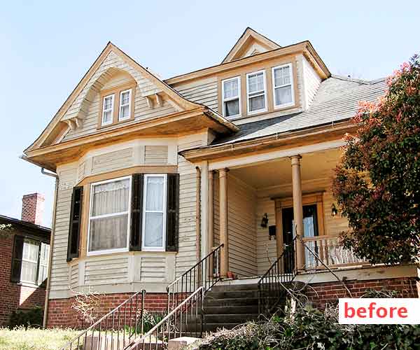 curb appeal boost on budget queen anne style home