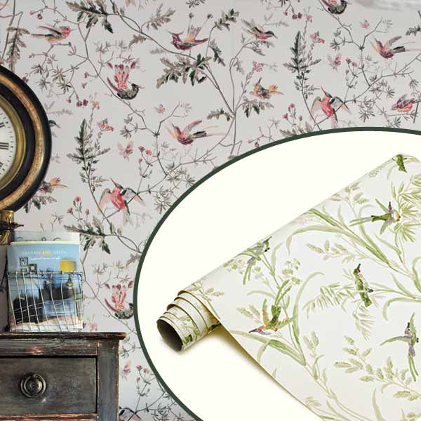 Nature-Inspired Wallpaper as part of the this old house get this look Quirky Cottage-Style Home Office gallery