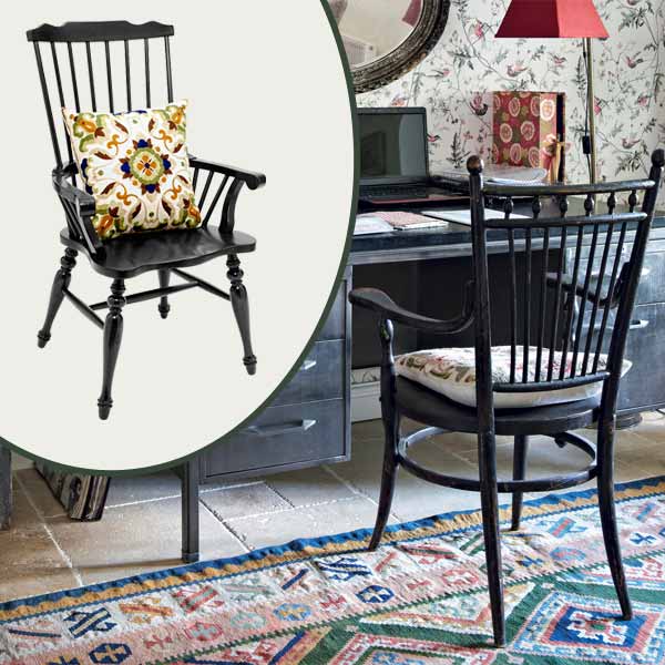 Spindle-Back Armchair as part of the this old house get this look Quirky Cottage-Style Home Office gallery