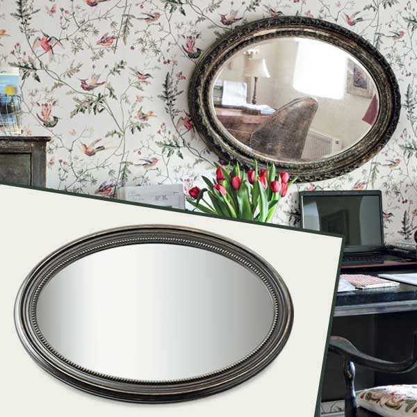 Oval Mirror as part of the this old house get this look Quirky Cottage-Style Home Office gallery