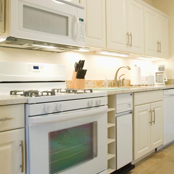 kitchen with under-cabinet task lighting