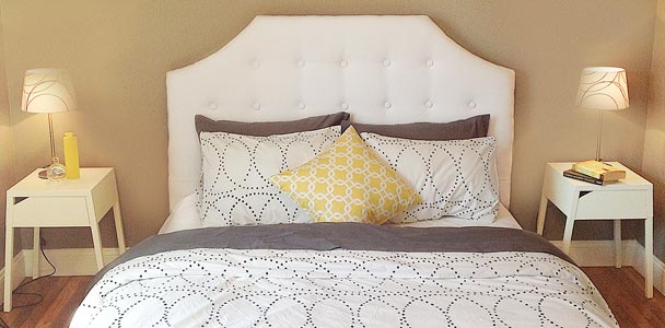 headboard made out of dropcloth, reader remodel contest 2013