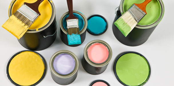 colorful paint in paint cans, 10 uses for paint cans