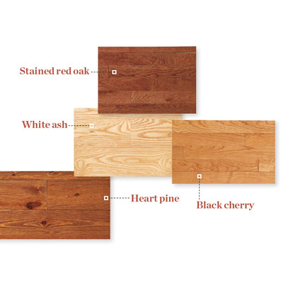 samples of domestic wood flooring