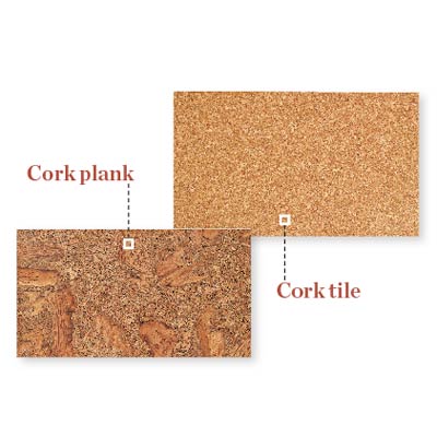 samples of cork flooring