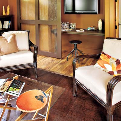 laminate floor in a TV room